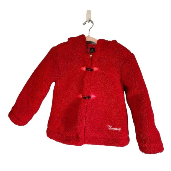 Tommy Hilfiger Other - EUC Girl's Tommy Hilfiger Fuzzy Red Coat
